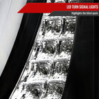 2014-2015 Chevrolet Silverado 1500 LED U-Bar Projector Headlights w/ LED Turn Signal Lights (Matte Black Housing/Clear Lens)
