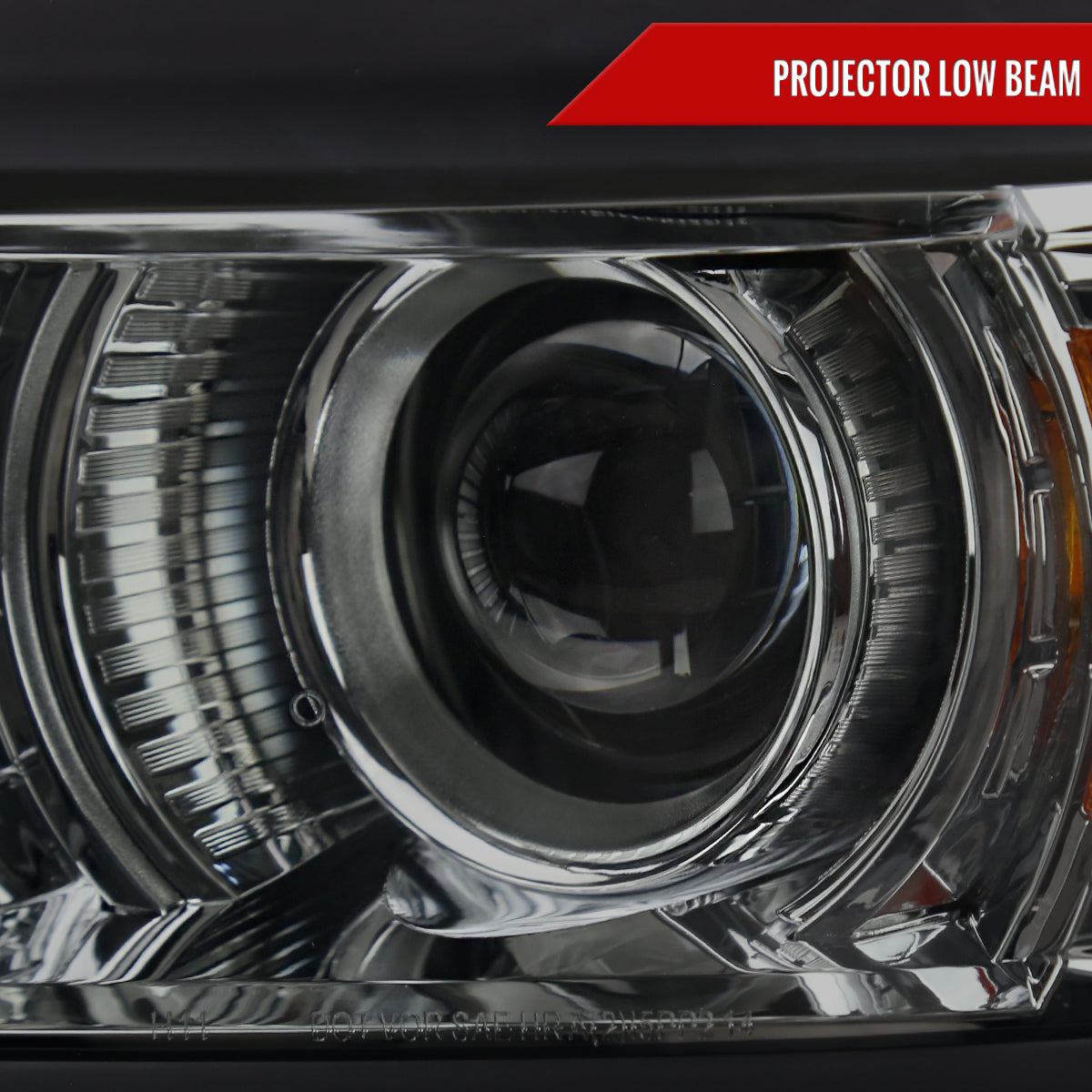 2014-2015 Chevrolet Silverado 1500 Projector Headlights w/ Black Trim (Chrome Housing/Light Smoked Lens)