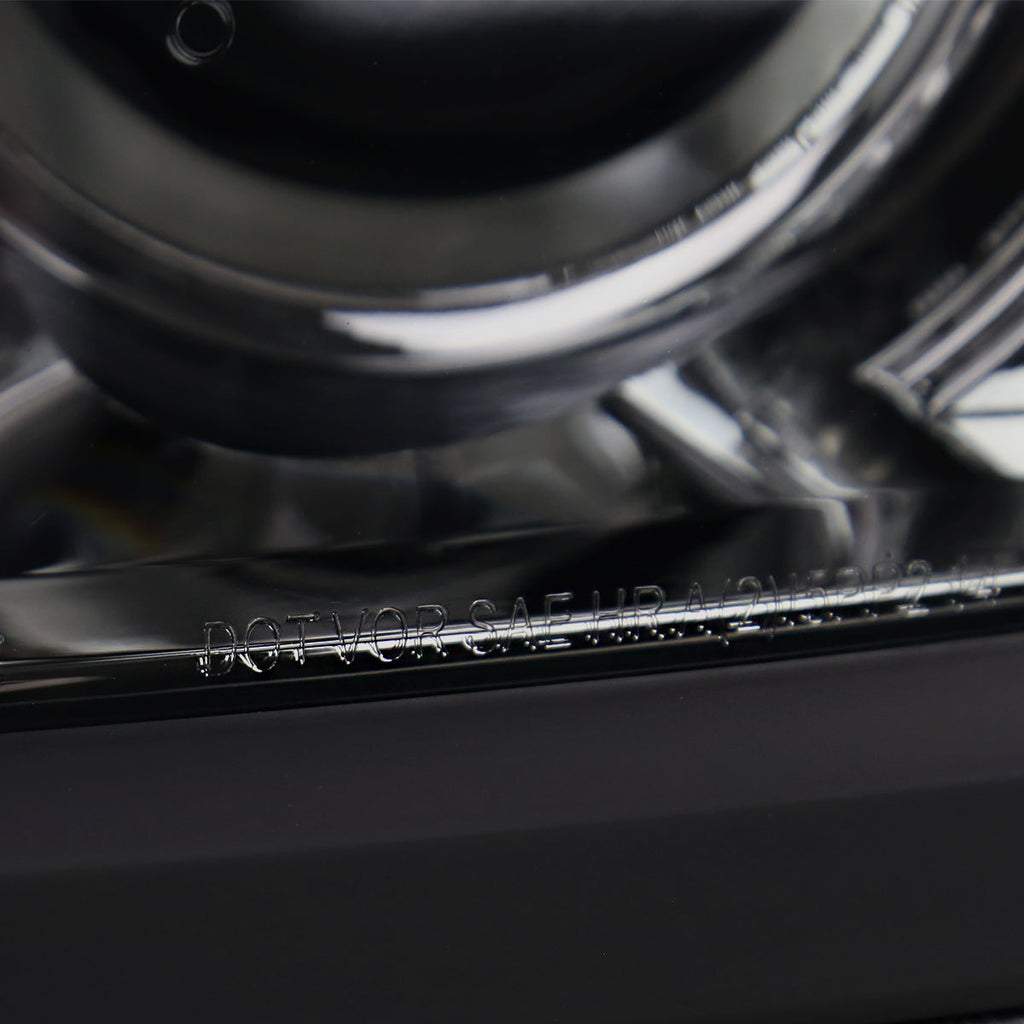 2014-2015 Chevrolet Silverado 1500 Projector Headlights w/ Black Trim (Chrome Housing/Light Smoked Lens)