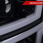 2015-2019 Chevrolet Silverado 2500HD/3500HD Switchback Sequential LED Turn Signal Projector Headlights (Glossy Black Housing/Smoked Lens)