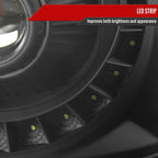 1999-2002 Chevrolet Silverado 1500 2500/ 2000-2006 Tahoe Suburban 1PC Projector Headlights w/ LED Light Strip & Bumper Lights (Matte Black Housing/Clear Lens)