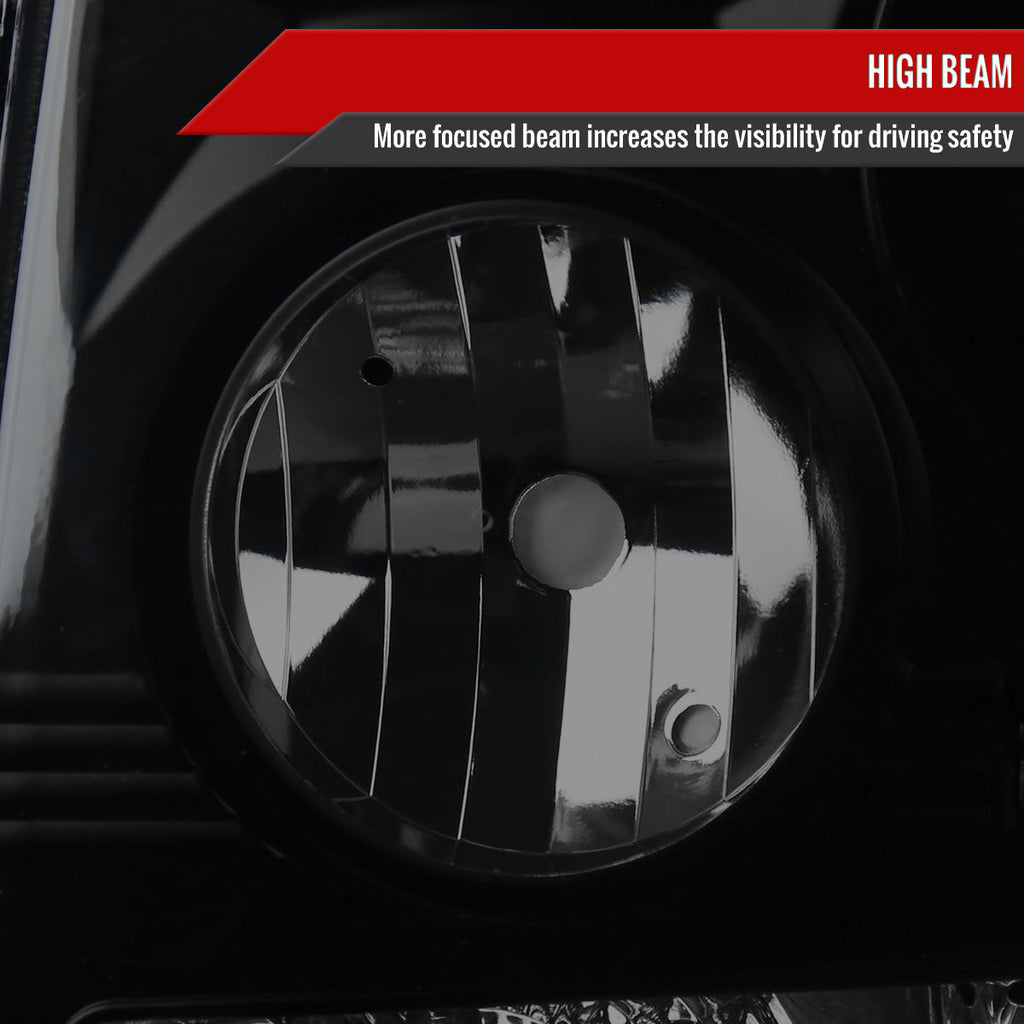 1999-2002 Chevrolet Silverado 1500 2500/ 2000-2006 Tahoe Suburban 1PC Projector Headlights w/ Bumper Lights (Black Housing/Smoked Lens)