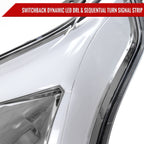 2010-2016 Cadillac SRX Projector Headlights w/ Switchback Sequential Turn Signal LED Bar (Chrome Housing/Clear Lens)