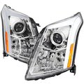 2010-2016 Cadillac SRX Projector Headlights w/ Switchback Sequential Turn Signal LED Bar (Chrome Housing/Clear Lens)