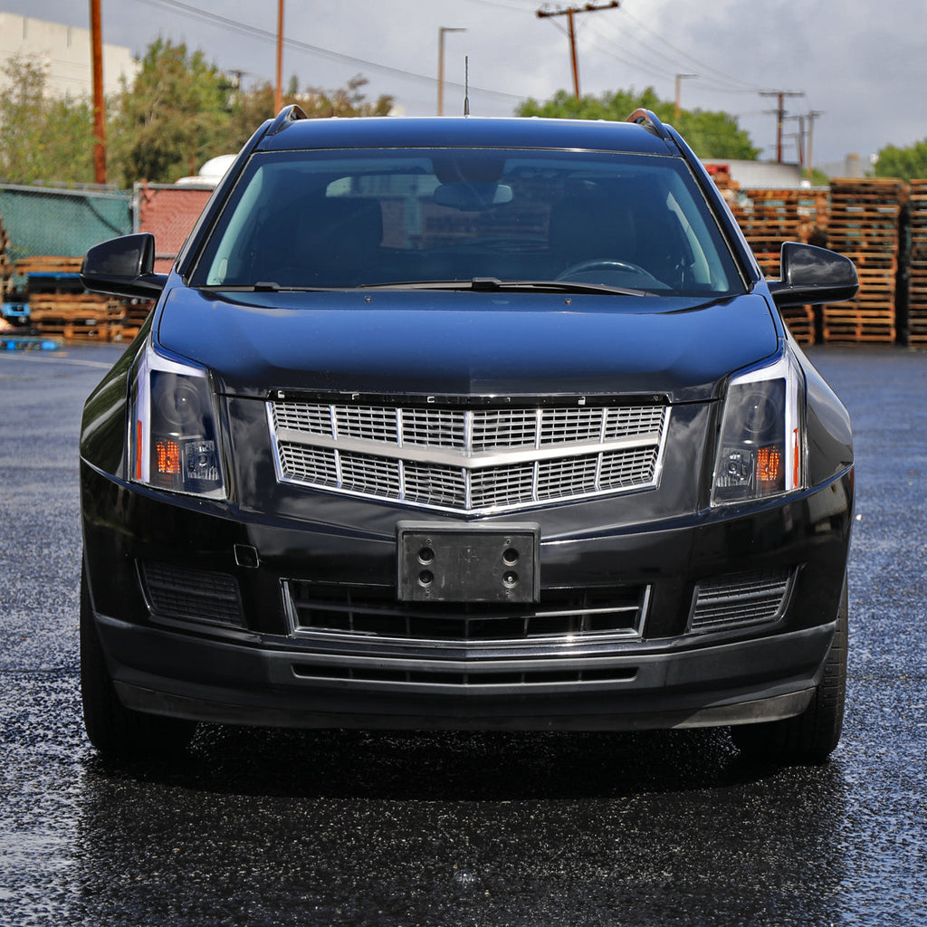 2010-2016 Cadillac SRX Projector Headlights w/ Switchback Sequential Turn Signal LED Bar (Matte Black Housing/Clear Lens)