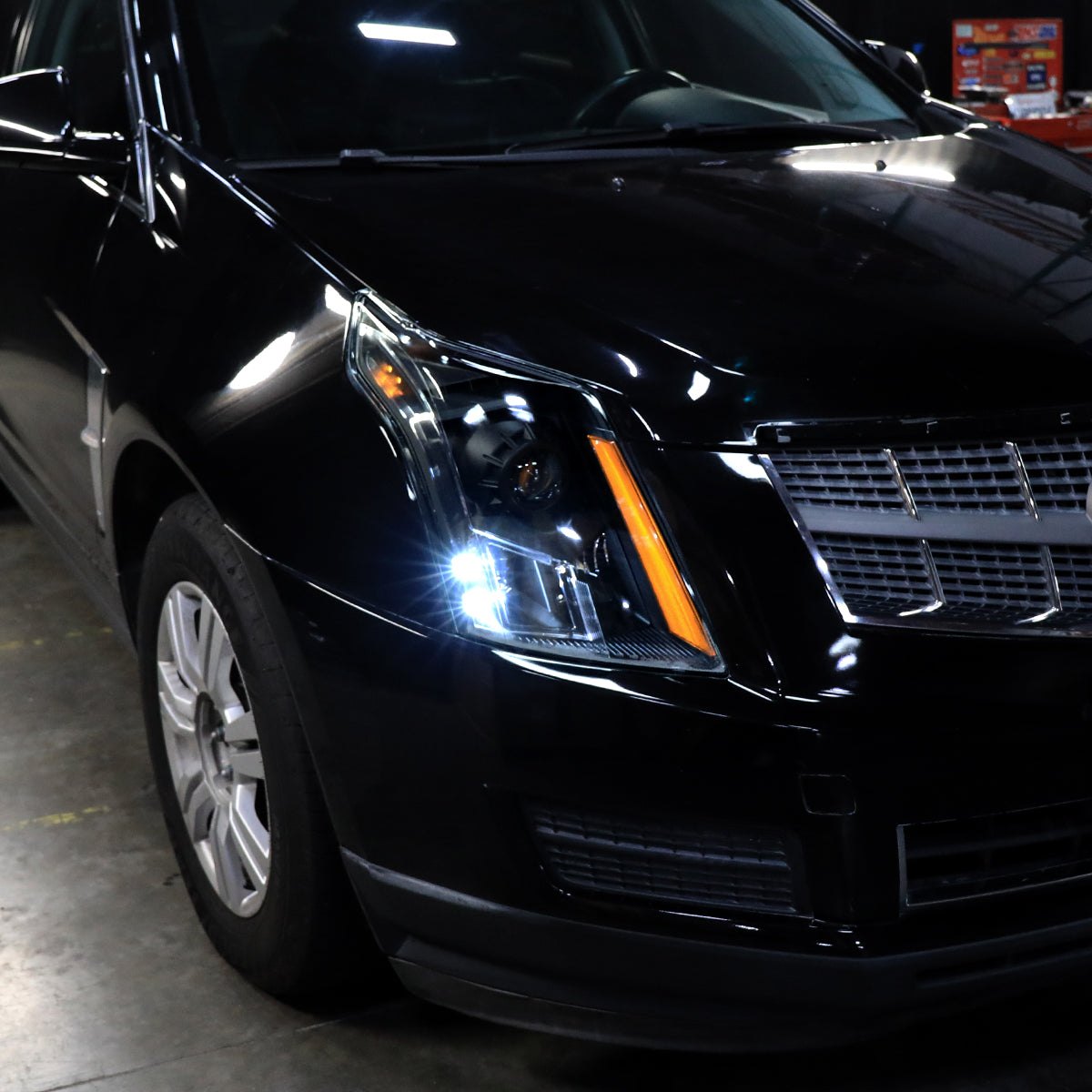 2010-2016 Cadillac SRX Projector Headlights (Matte Black Housing/Smoked Lens)