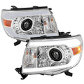2005-2011 Toyota Tacoma LED Bar Projector Headlights (Chrome Housing/Clear Lens)