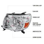 2005-2011 Toyota Tacoma Retro Style Projector Headlights (Chrome Housing/Clear Lens)
