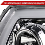 2005-2011 Toyota Tacoma LED Bar Projector Headlights w/ Sequential Turn Signal Lights (Chrome Housing/Clear Lens)