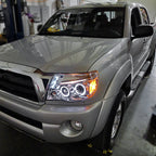 2005-2011 Toyota Tacoma Dual Halo Projector Headlights (Chrome Housing/Clear Lens)