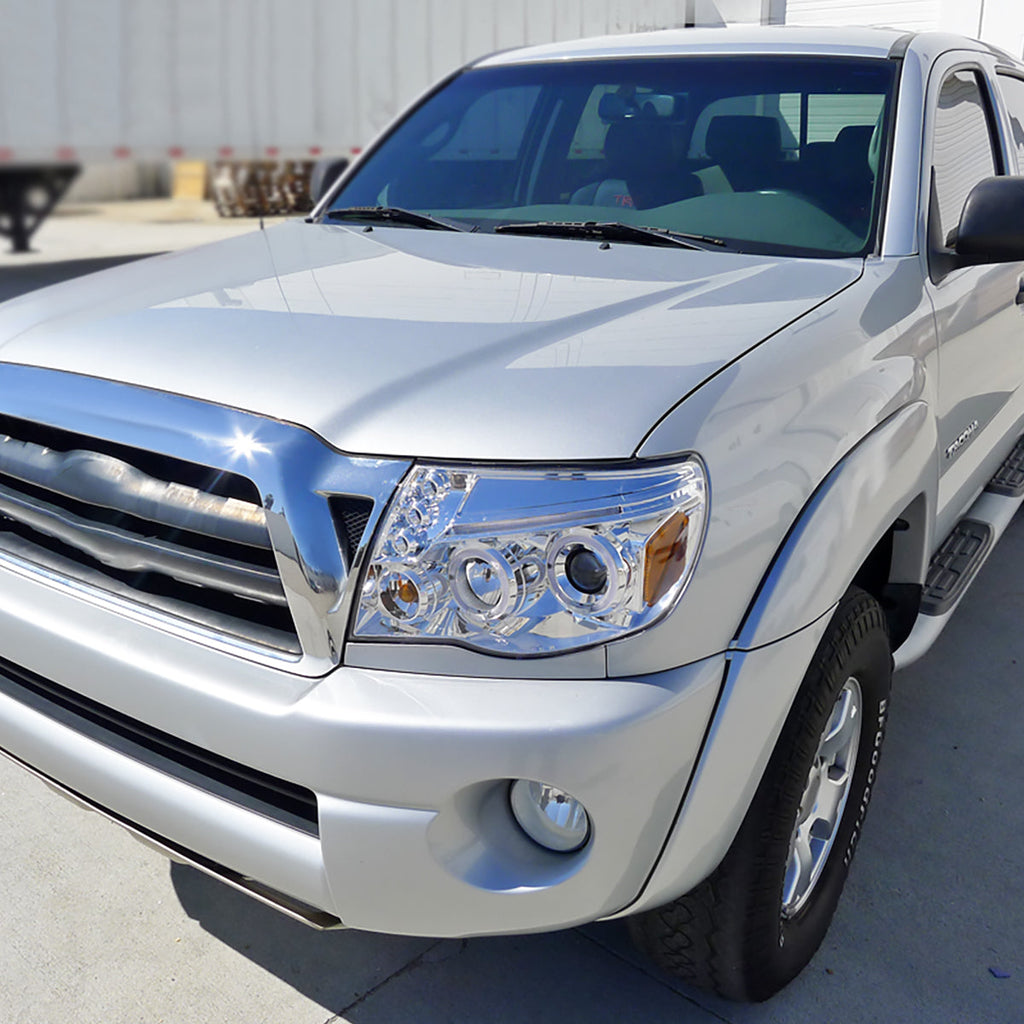 2005-2011 Toyota Tacoma Dual Halo Projector Headlights (Chrome Housing/Clear Lens)
