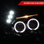 2005-2011 Toyota Tacoma Dual Halo Projector Headlights (Jet Black Housing/Clear Lens)