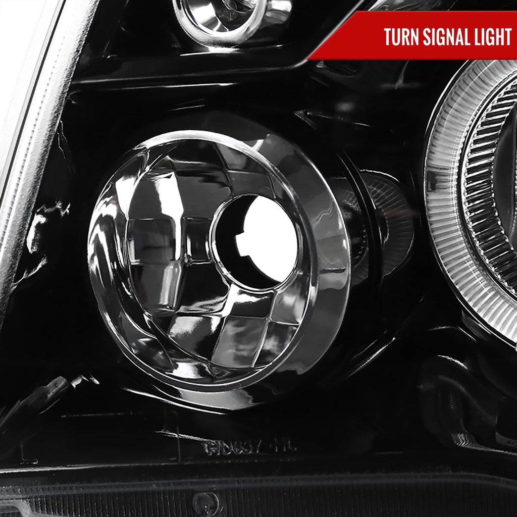 2005-2011 Toyota Tacoma Dual Halo Projector Headlights (Jet Black Housing/Clear Lens)