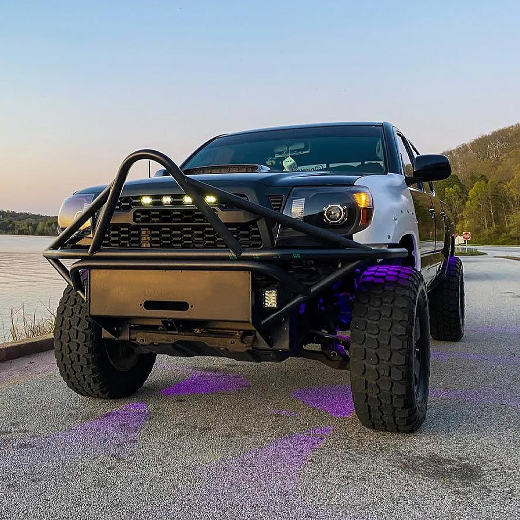 2005-2011 Toyota Tacoma Retro Style Projector Headlights (Matte Black Housing/Clear Lens)