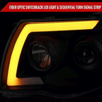 2005-2011 Toyota Tacoma LED Bar Projector Headlights w/ Sequential Turn Signal Lights (Matte Black Housing/Clear Lens)