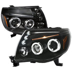 2005-2011 Toyota Tacoma Dual Halo Projector Headlights (Matte Black Housing/Clear Lens)