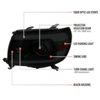2005-2011 Toyota Tacoma LED Bar Projector Headlights (Chrome Housing/Smoked Lens)