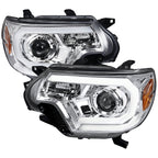 2012-2015 Toyota Tacoma LED C-Bar Projector Headlights (Chrome Housing/Clear Lens)