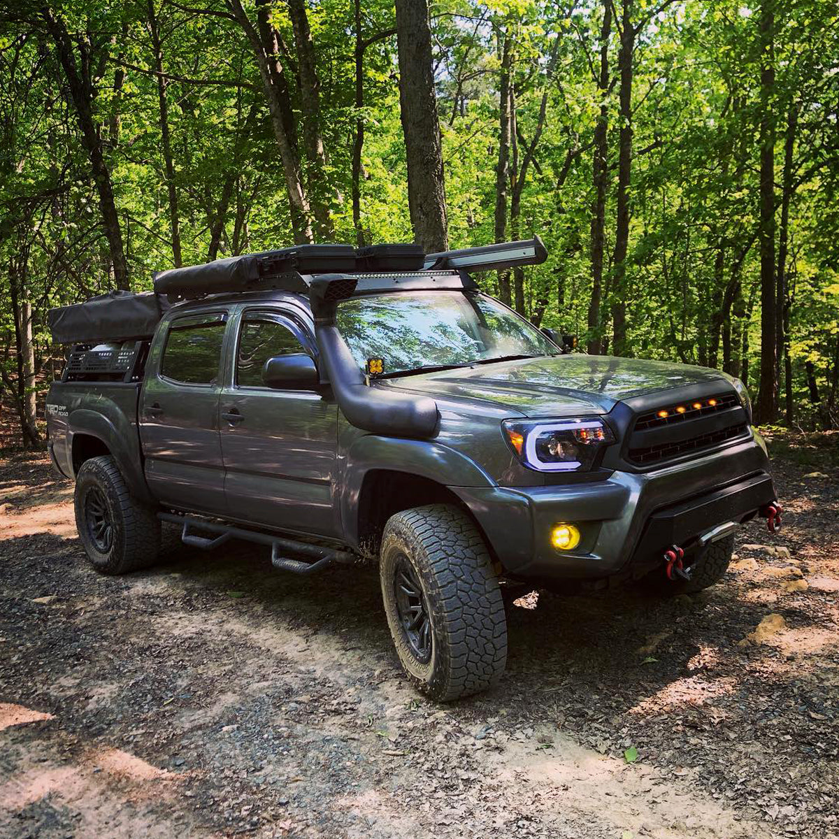 2012-2015 Toyota Tacoma LED C-Bar Projector Headlights (Glossy Black Housing/Smoked Lens)