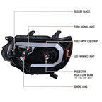 2012-2015 Toyota Tacoma LED C-Bar Projector Headlights (Glossy Black Housing/Smoked Lens)