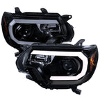 2012-2015 Toyota Tacoma LED C-Bar Projector Headlights (Glossy Black Housing/Smoked Lens)