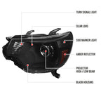2012-2015 Toyota Tacoma Retro Style Projector Headlights (Matte Black Housing/Clear Lens)