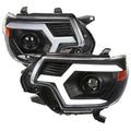 2012-2015 Toyota Tacoma Switchback Sequential LED Bar Projector Headlights (Matte Black Housing/Clear Lens)