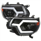 2012-2015 Toyota Tacoma Switchback Sequential LED Bar Projector Headlights (Matte Black Housing/Clear Lens)