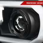 2012-2015 Toyota Tacoma LED C-Bar Projector Headlights (Matte Black Housing/Clear Lens)