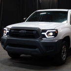 2012-2015 Toyota Tacoma Switchback Sequential LED Bar Projector Headlights (Matte Black Housing/Smoked Lens)