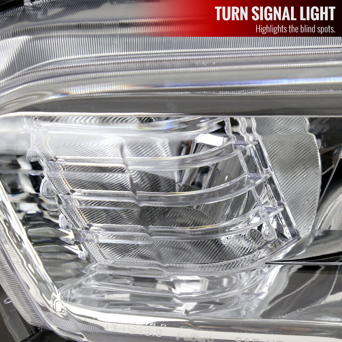 2016-2023 Toyota Tacoma Projector Headlights w/ Amber Reflectors (Chrome Housing/Clear Lens)