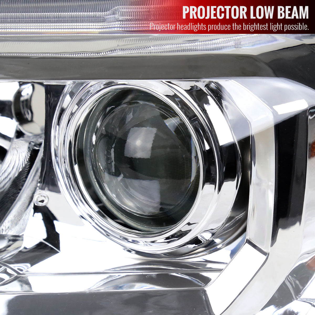 2016-2023 Toyota Tacoma Chrome Housing Clear Lens Projector Headlight - Driver Side Only