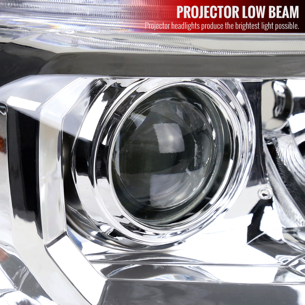 2016-2023 Toyota Tacoma Chrome Housing Clear Lens Projector Headlight - Passenger Side Only