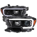 2016-2023 Toyota Tacoma Switchback LED C-Bar Projector Headlights (Glossy Black Housing/Clear Lens)