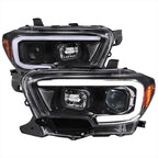 2016-2023 Toyota Tacoma Switchback LED C-Bar Projector Headlights (Glossy Black Housing/Clear Lens)