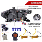 2016-2023 Toyota Tacoma Switchback LED C-Bar Projector Headlights (Glossy Black Housing/Smoked Lens)