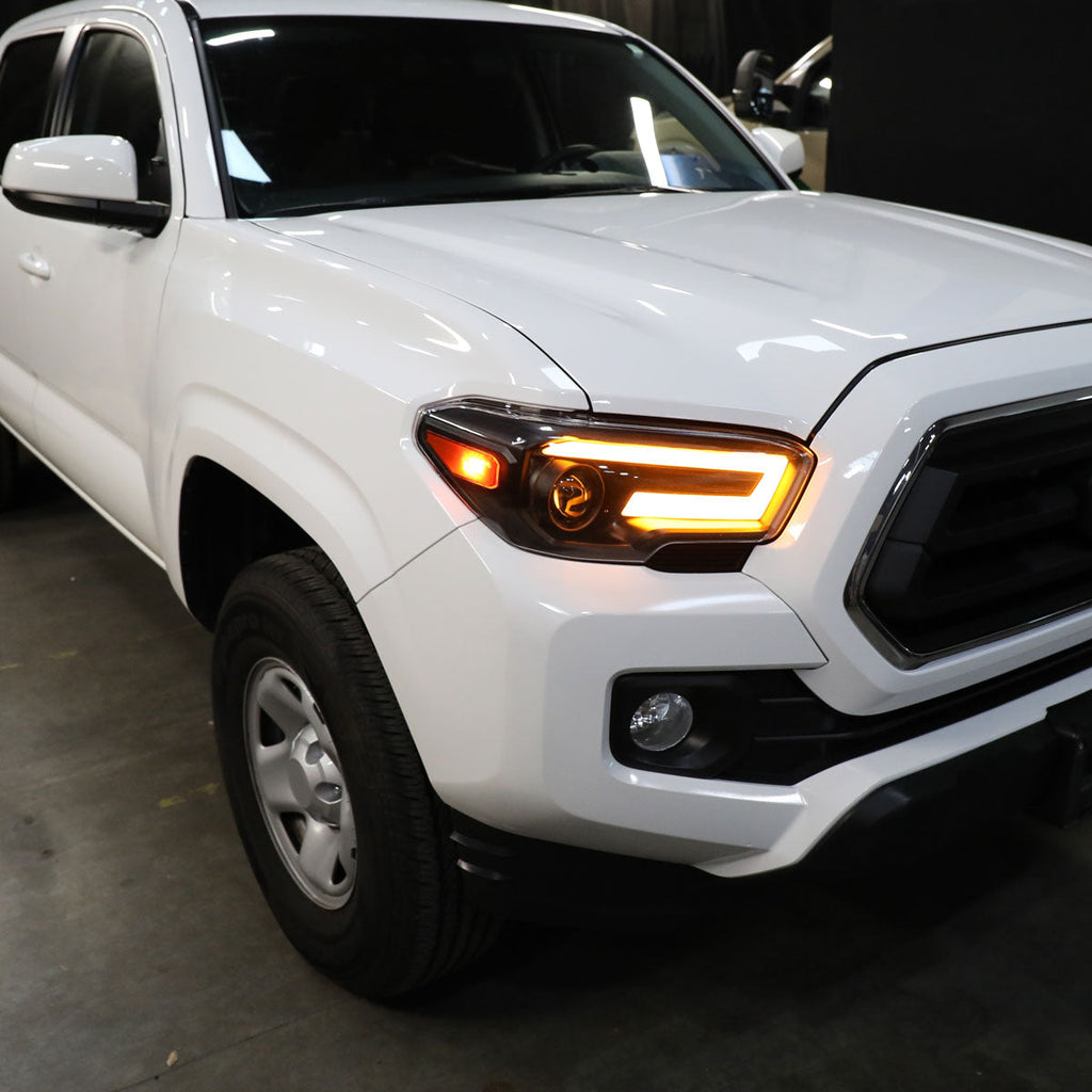 2016-2023 Toyota Tacoma Switchback Sequential LED Bar Projector Headlights (Matte Black Housing/Clear Lens)