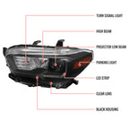 2016-2023 Toyota Tacoma LED Bar Projector Headlight (Matte Black Housing/Clear Lens)