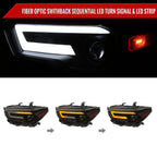2016-2023 Toyota Tacoma Switchback Sequential LED Bar Projector Headlights (Black Housing/Smoked Lens)