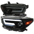 2016-2023 Toyota Tacoma Switchback Sequential LED Bar Projector Headlights (Black Housing/Smoked Lens)