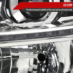 2015-2020 Chevrolet Tahoe Suburban/ 2016-2019 Suburban 3500HD Projector Headlights w/ LED Light Strip (Chrome Housing/Clear Lens)