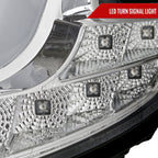 2015-2020 Chevrolet Tahoe Suburban/ 2016-2019 Suburban 3500HD LED C-Bar Projector Headlights w/ LED Turn Signal Lights (Chrome Housing/Clear Lens)