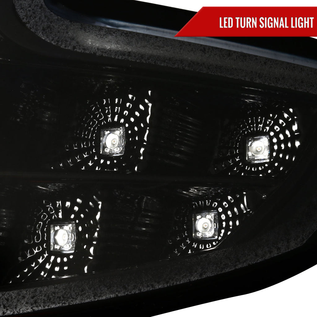2015-2020 Chevrolet Tahoe Suburban/ 2016-2019 Suburban 3500HD LED C-Bar Projector Headlights w/ LED Turn Signal Lights (Jet Black Housing/Clear Lens)