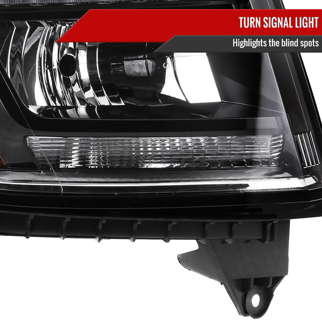 2015-2020 Chevrolet Tahoe Suburban/ 2016-2019 Suburban 3500HD LED Light Strip Projector Headlight - Passenger Side Only (Matte Black Housing Clear Lens)