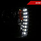 2002-2009 Chevrolet Trailblazer Projector Headlights w/ LED Light Strip (Chrome Housing/Smoked Lens)