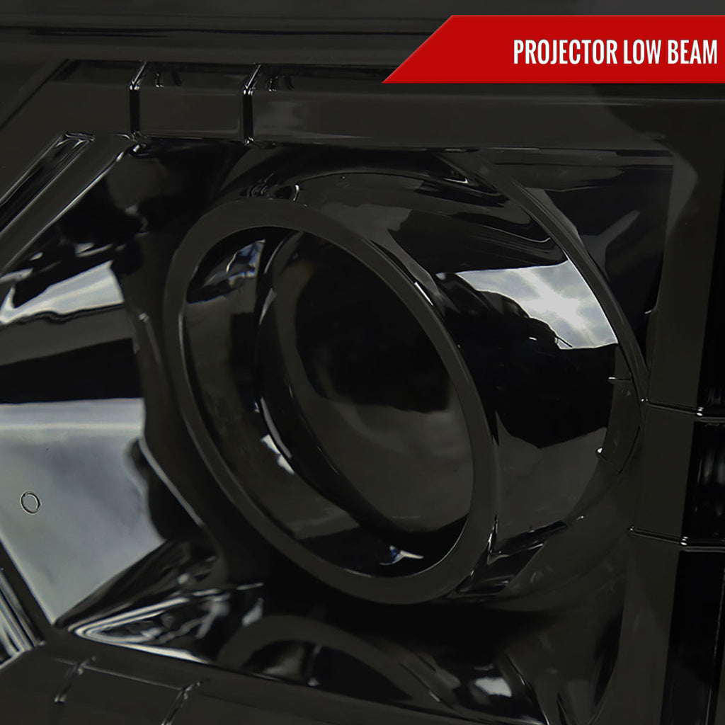 2002-2009 Chevrolet Trailblazer Projector Headlights w/ LED Light Strip (Chrome Housing/Smoked Lens)