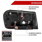 2002-2009 Chevrolet Trailblazer Projector Headlights w/ LED Light Strip (Chrome Housing/Smoked Lens)