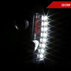 2002-2009 Chevrolet Trailblazer Projector Headlights w/ LED Light Strip (Matte Black Housing/Clear Lens)