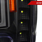 2002-2009 Chevrolet Trailblazer Projector Headlights w/ LED Light Strip (Matte Black Housing/Clear Lens)