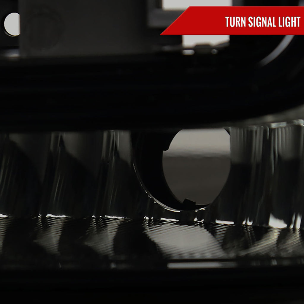 2002-2009 Chevrolet Trailblazer Projector Headlights w/ LED Light Strip (Black Housing/Smoked Lens)